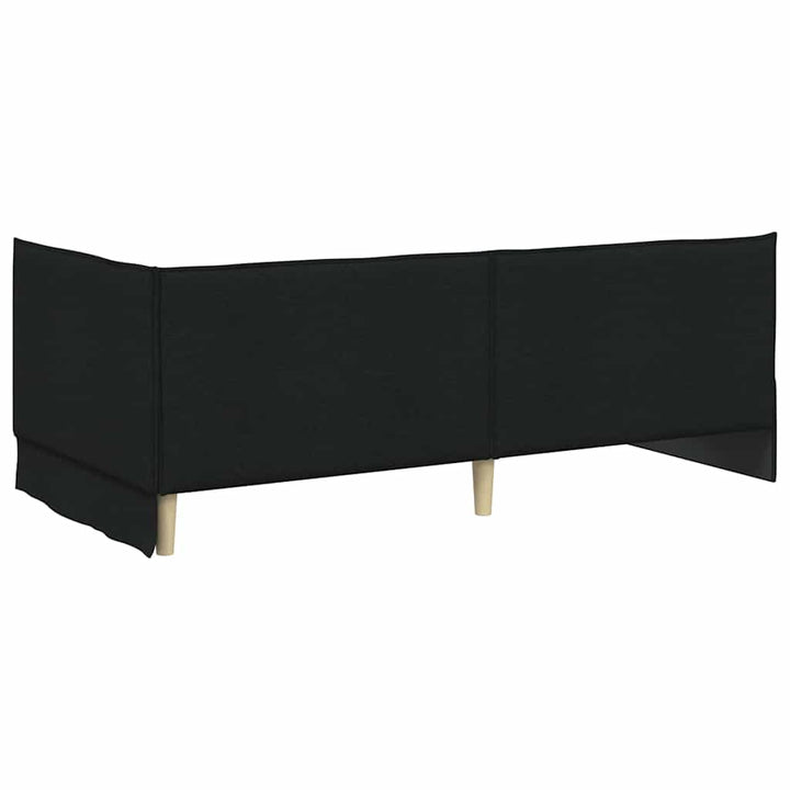 Hjørnesengramme med Madras 2 stk. Sort 90 x 200 cm Fløjl