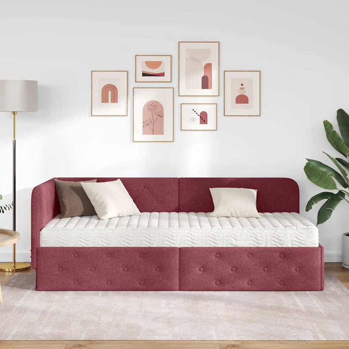 Hjørnesengramme Vinrød 80 x 200 cm Stof