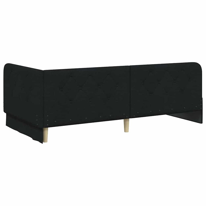 Hjørnesengramme Sort 90 x 190 cm Stof