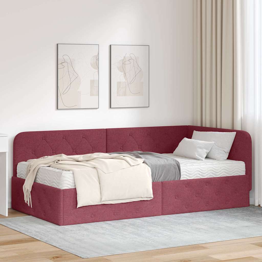 Hjørnesengramme Vinrød 100 x 200 cm Stof