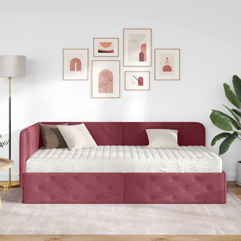 Hjørnesengramme Vinrød 100 x 200 cm Stof