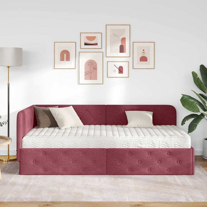 Hjørnesengramme Vinrød 100 x 200 cm Stof