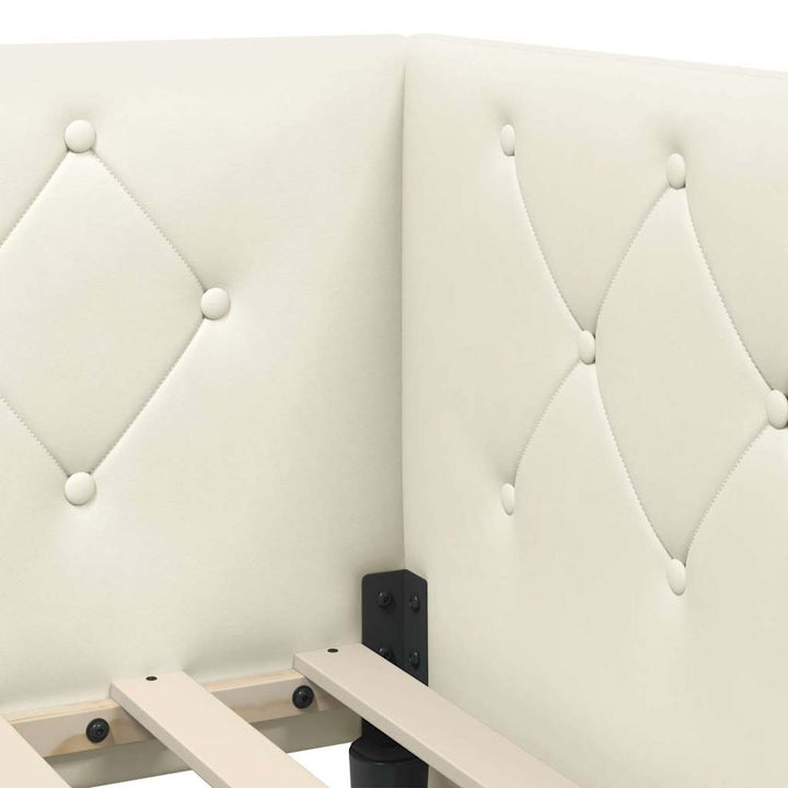 Hjørnesengramme Creme 90 x 200 cm Fløjl