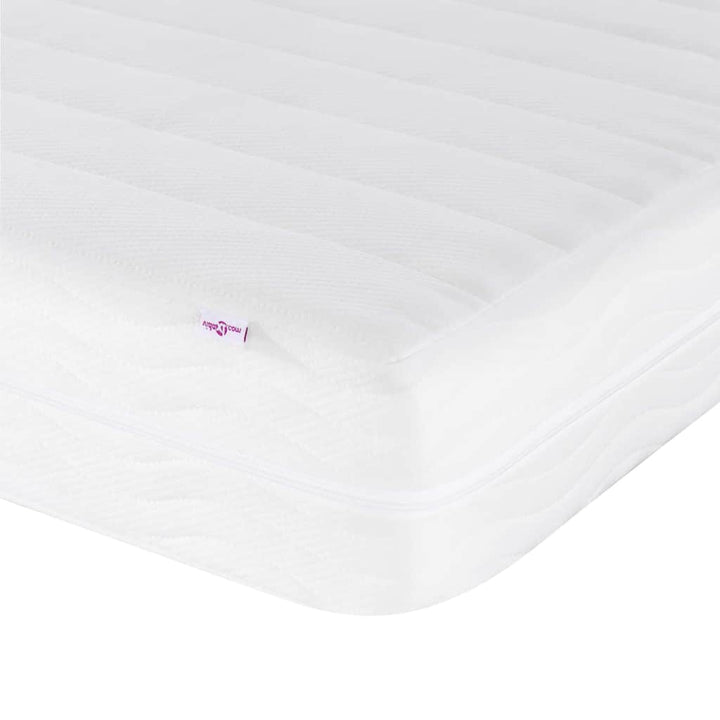 Hjørnesengramme med madras Creme 100 x 200 cm Fløjl