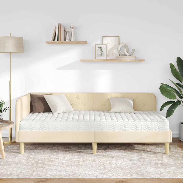 Hjørnesengramme Creme 90 x 190 cm Stof