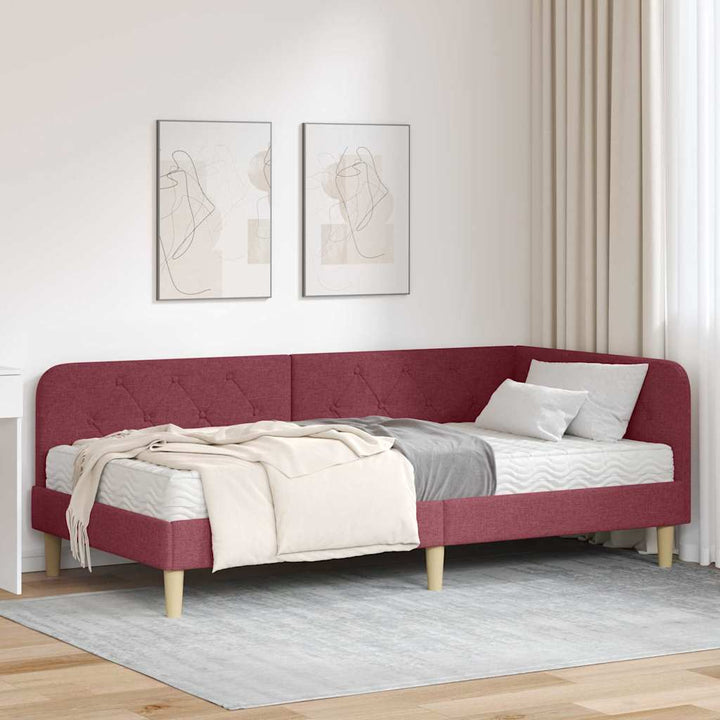 Hjørnesengramme Vinrød 100 x 200 cm Stof