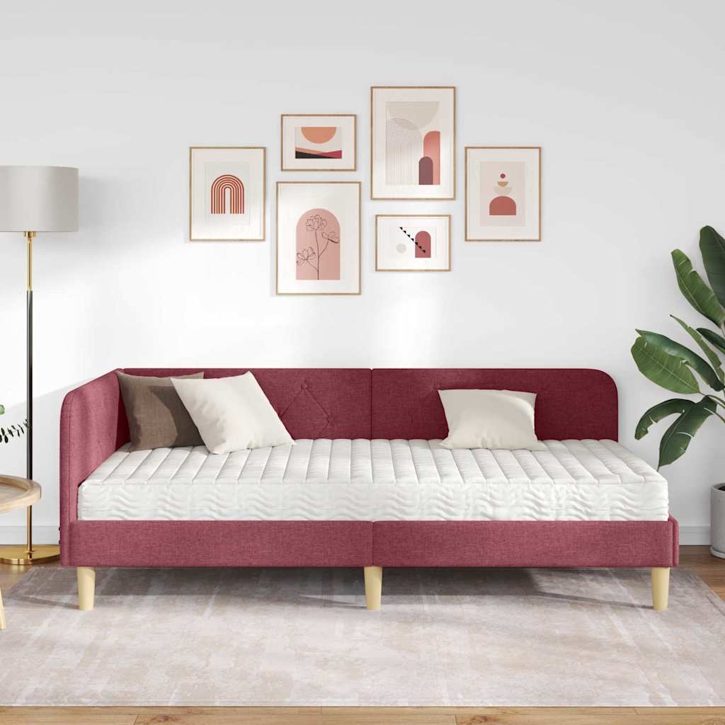 Hjørnesengramme Vinrød 100 x 200 cm Stof
