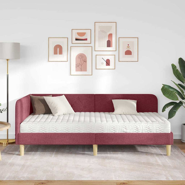 Hjørnesengramme Vinrød 100 x 200 cm Stof
