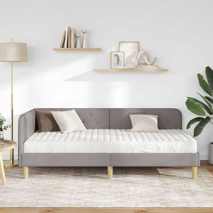 Hjørnesengramme Gråbrun 100 x 200 cm Stof