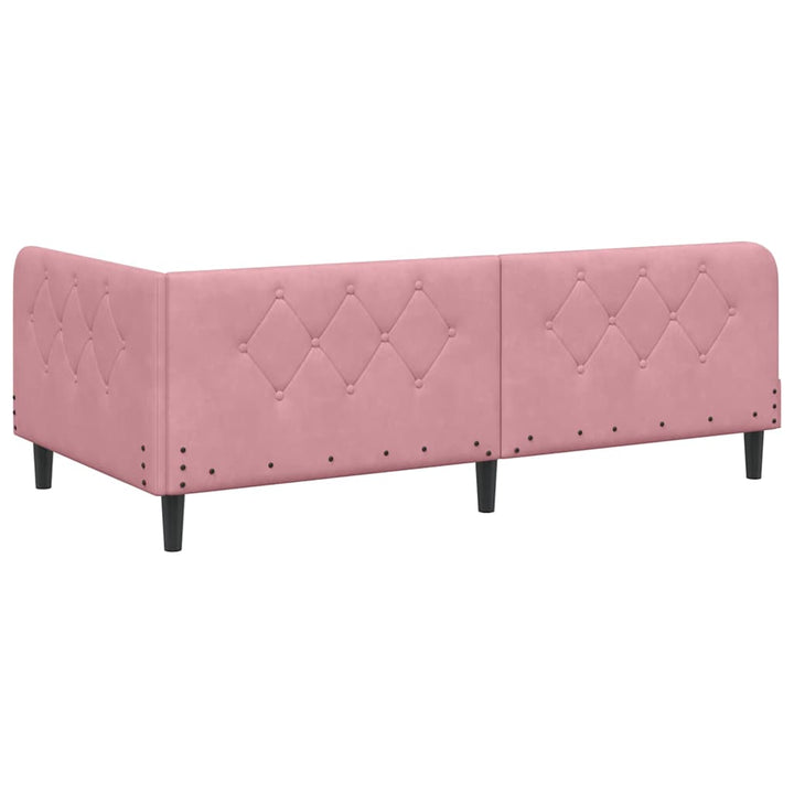 Hjørnesengramme Lyserød 90 x 200 cm Fløjl