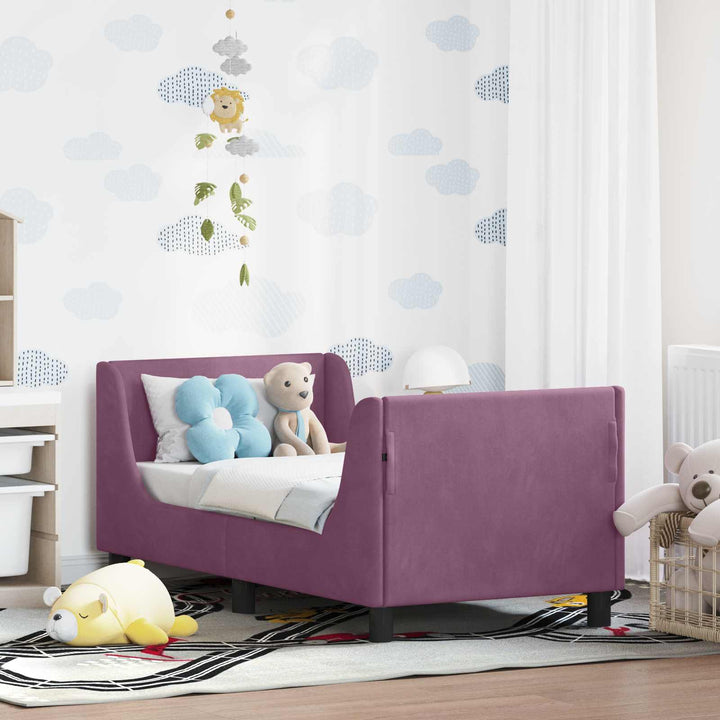 Sengestel til tumling med hovedgærde Lilla 70 x 140 cm Fløjl