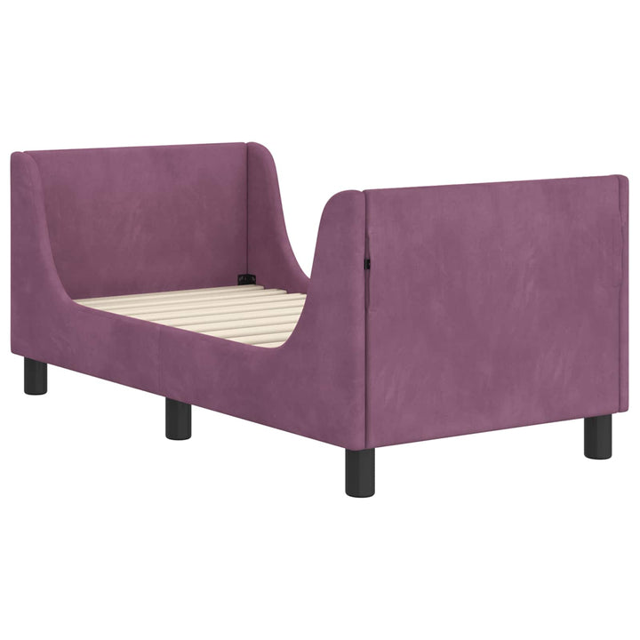 Sengestel til tumling med hovedgærde Lilla 70 x 140 cm Fløjl