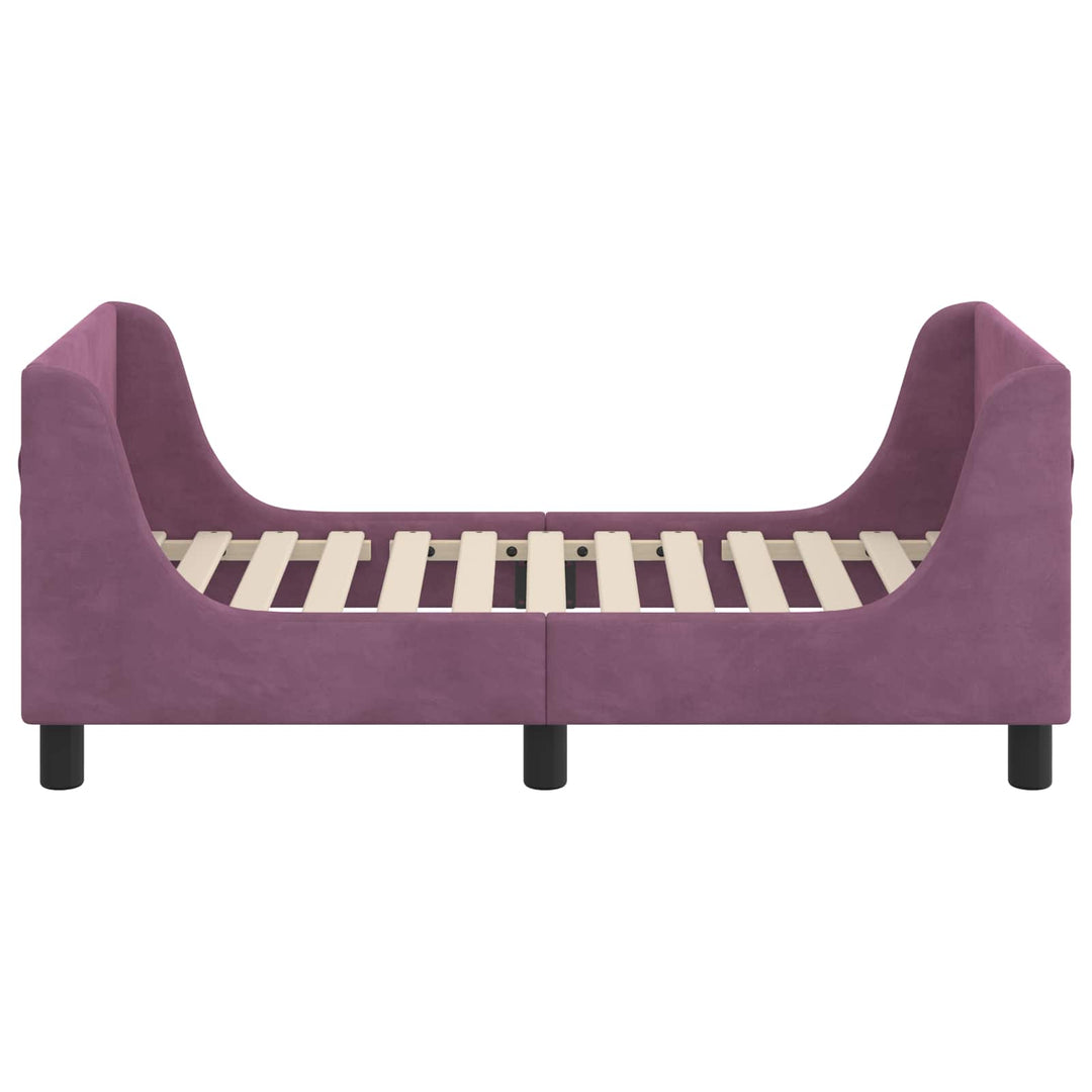 Sengestel til tumling med hovedgærde Lilla 70 x 140 cm Fløjl
