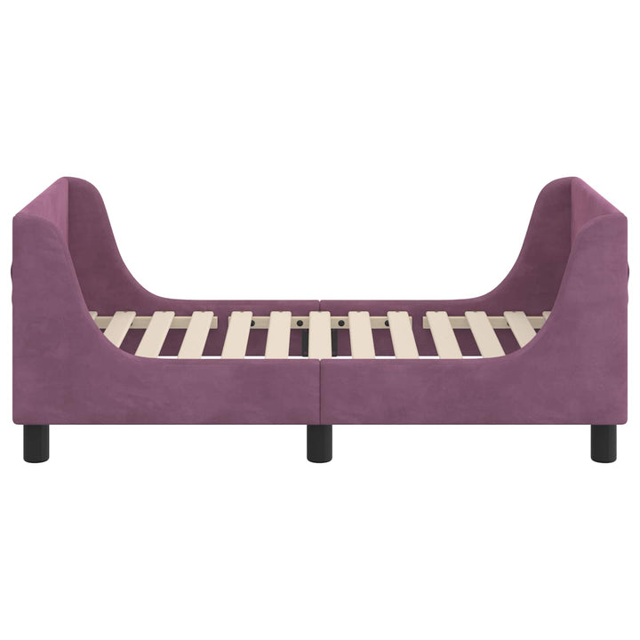 Sengestel til tumling med hovedgærde Lilla 70 x 140 cm Fløjl