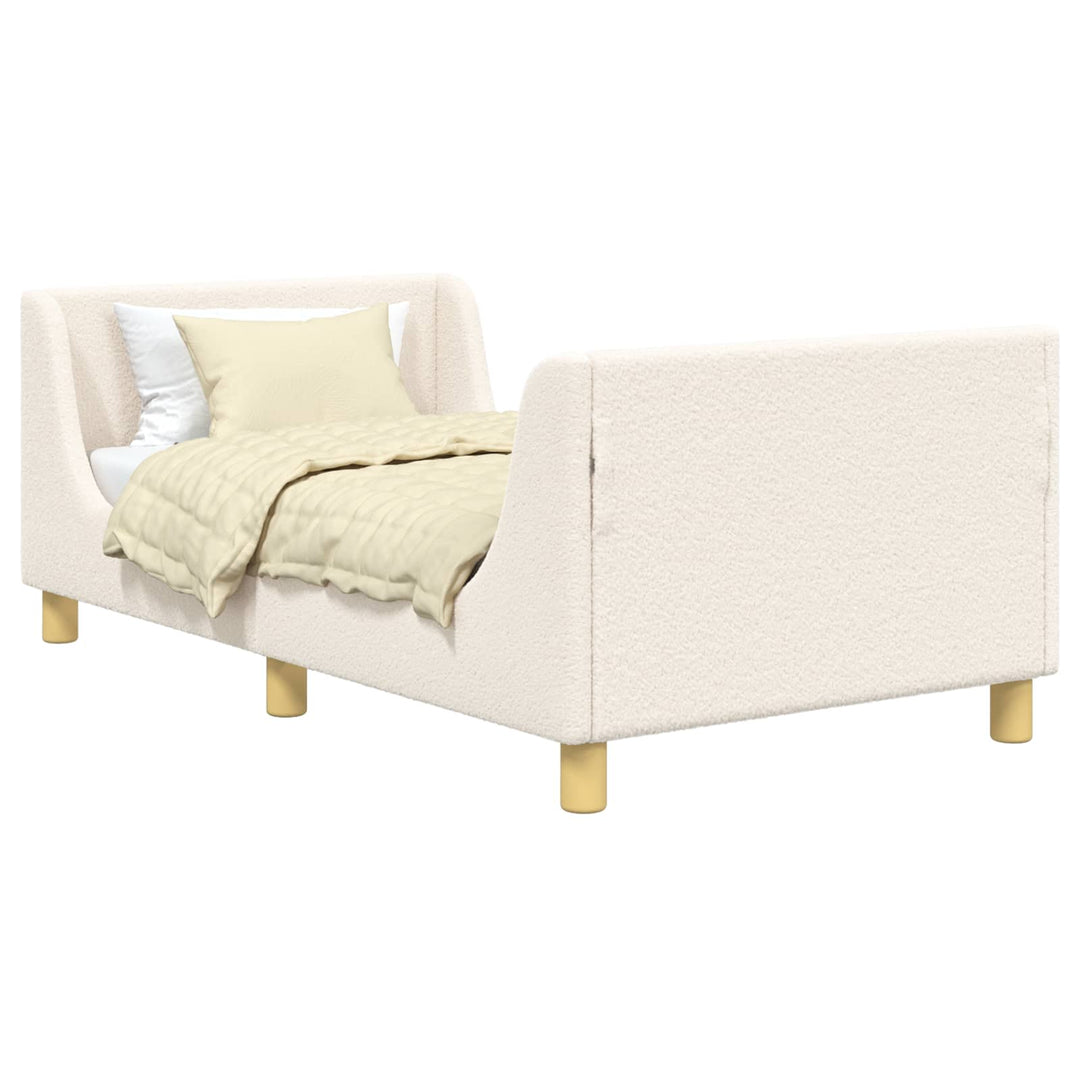 Børnesengestel med hovedgærde Cremefarvet 80 x 160 cm Bouclé