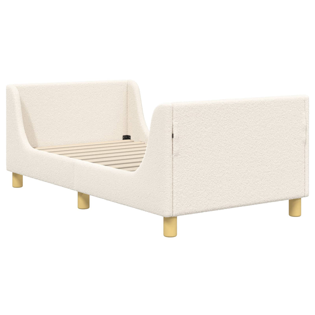 Børnesengestel med hovedgærde Cremefarvet 80 x 160 cm Bouclé