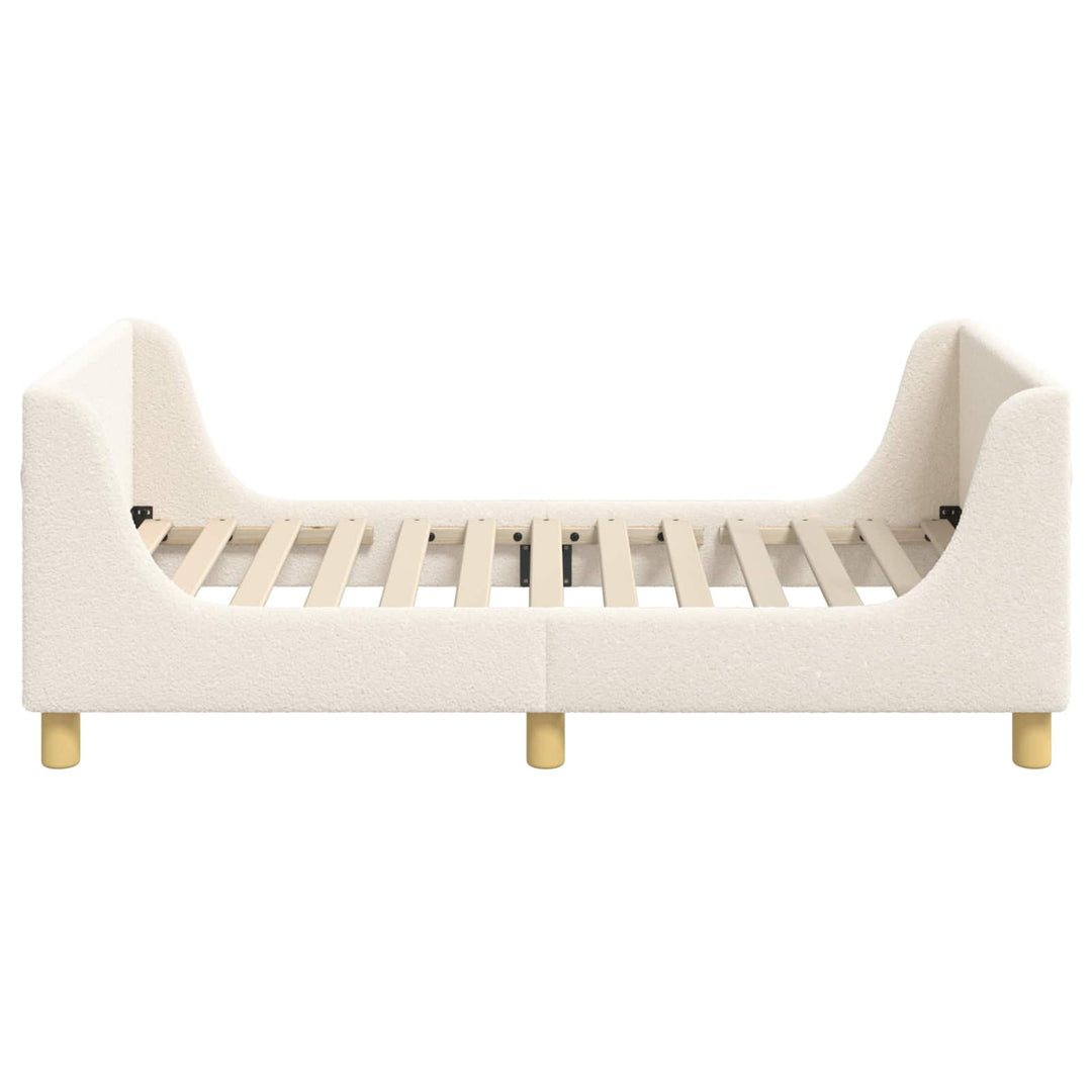 Børnesengestel med hovedgærde Cremefarvet 80 x 160 cm Bouclé