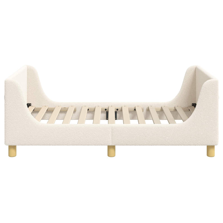 Børnesengestel med hovedgærde Cremefarvet 80 x 160 cm Bouclé
