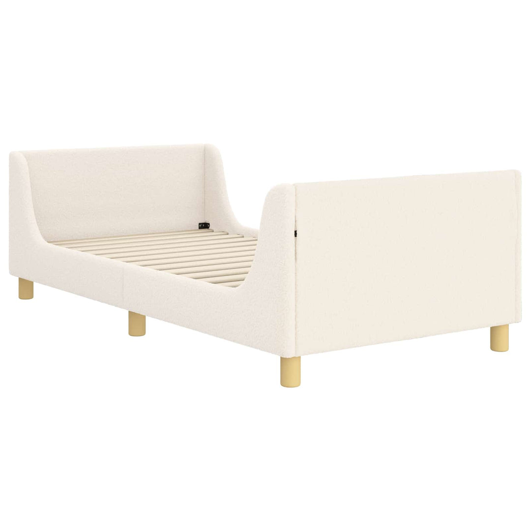 Børnesengestel med hovedgærde Cremefarvet 80 x 200 cm Bouclé
