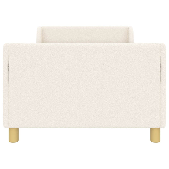 Børnesengestel med hovedgærde Cremefarvet 90 x 190 cm Bouclé
