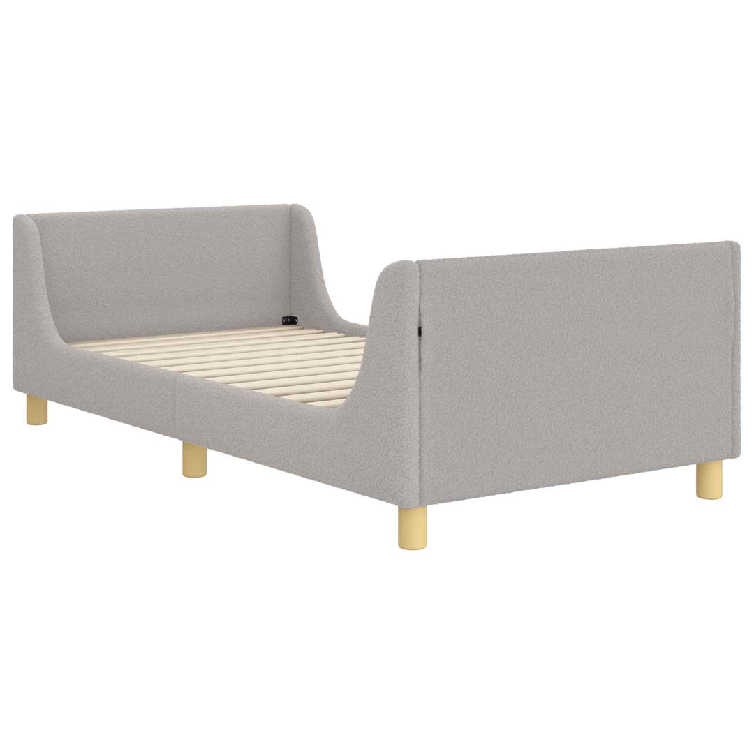 Børnesengestel med hovedgærde Lysegrå 90x190 cm Bouclé