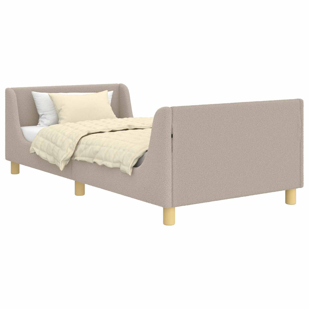 Børnesengestel med hovedgærde Lysegrå 90 x 190 cm Bouclé