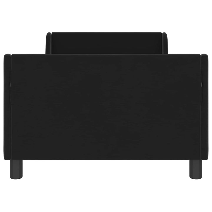Børnesengestel med hovedgærde Sort 90 x 190 cm Fløjl
