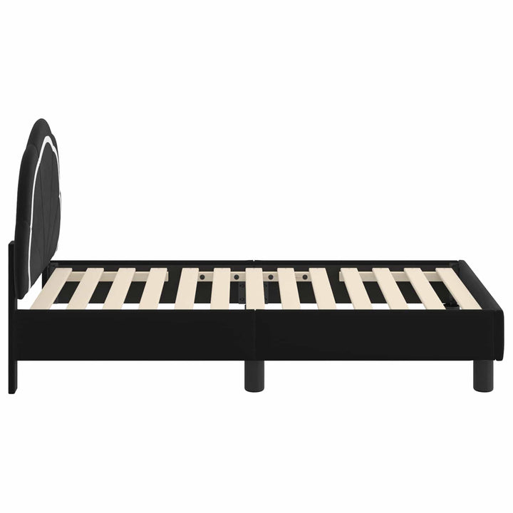Sengestel til tumling med hovedgærde Sort 70 x 140 cm Fløjl