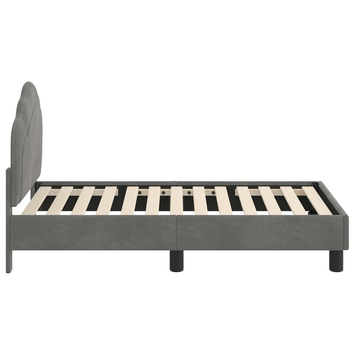 Sengestel til tumling med hovedgærde Mørkegrå 70 x 140 cm Fløjl