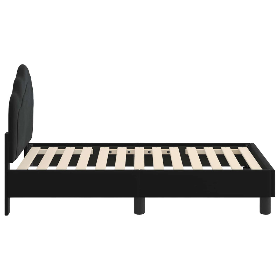 Sengestel til tumling med hovedgærde Sort 70 x 140 cm Fløjl