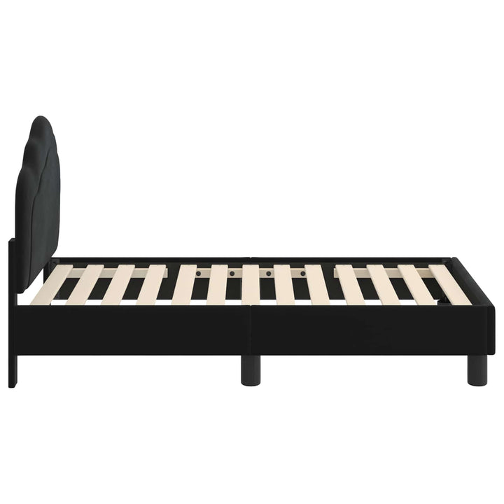 Sengestel til tumling med hovedgærde Sort 70 x 140 cm Fløjl