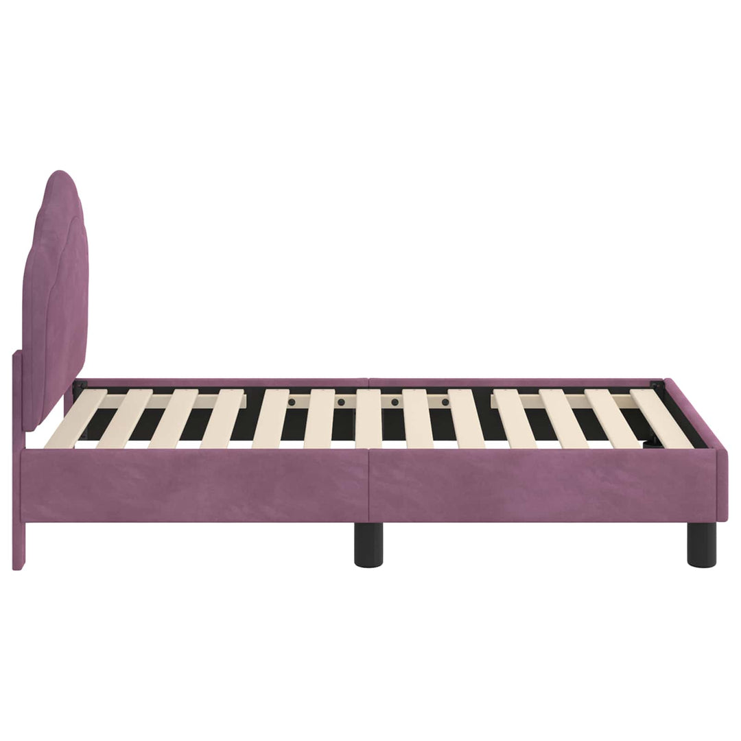 Sengestel til tumling med hovedgærde Lilla 70 x 140 cm Fløjl