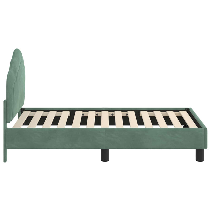 Sengestel til tumling med hovedgærde Havgrøn 70 x 140 cm Fløjl