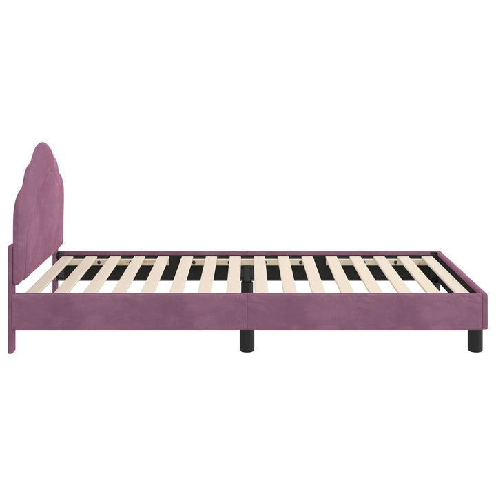 Børnesengestel med hovedgærde Lilla 90 x 190 cm Fløjl