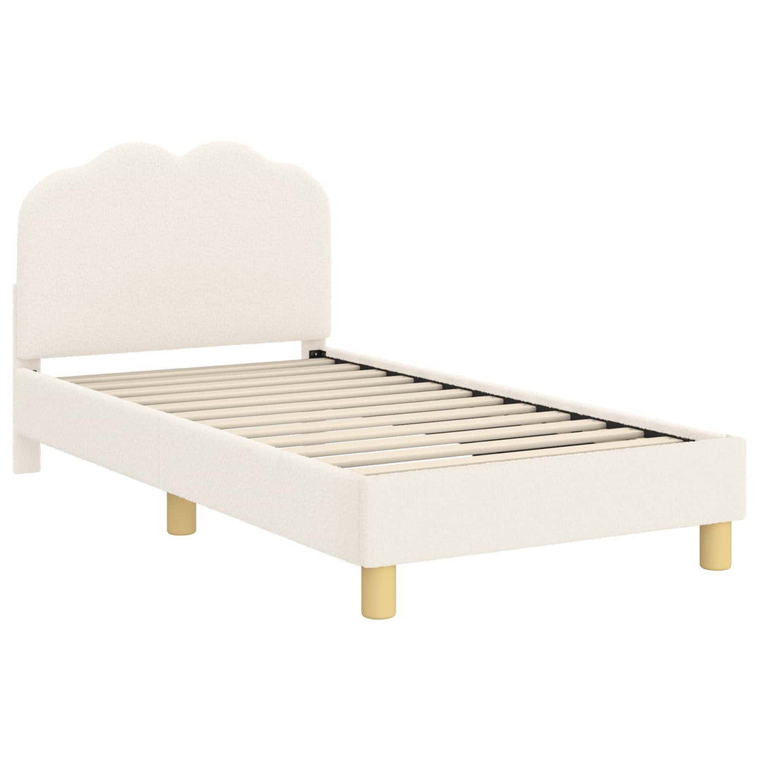 Børnesengestel med hovedgærde Cremefarvet 80 x 160 cm Bouclé