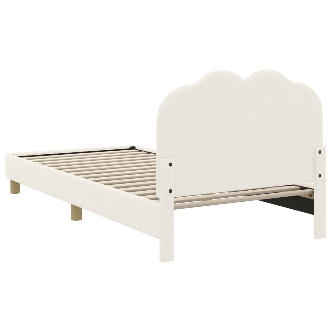 Børnesengestel med hovedgærde Cremefarvet 80 x 200 cm Bouclé