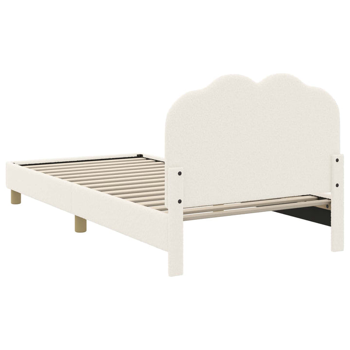 Børnesengestel med hovedgærde Cremefarvet 80 x 200 cm Bouclé