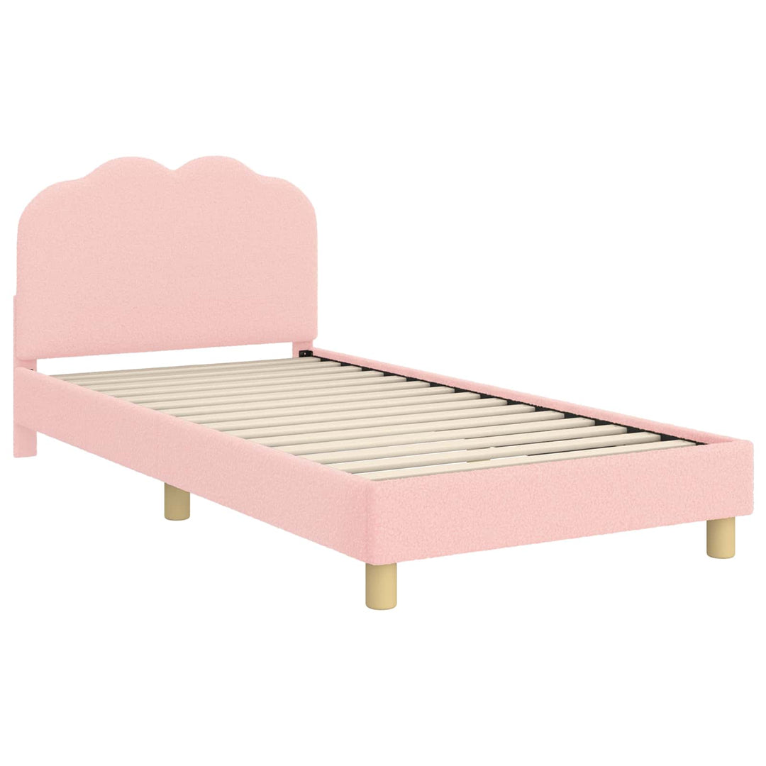 Børnesengestel med hovedgærde Lyserød 90 x 190 cm Bouclé