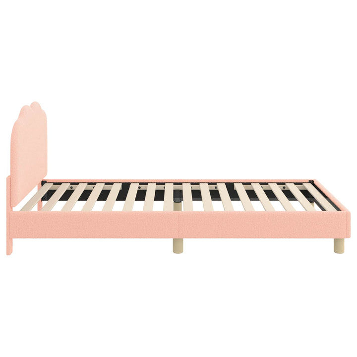 Børnesengestel med hovedgærde Lyserød 90 x 190 cm Bouclé