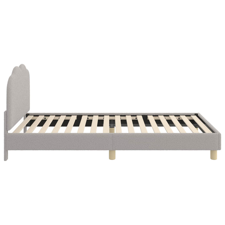 Børnesengestel med hovedgærde Lysegrå 90 x 190 cm Bouclé