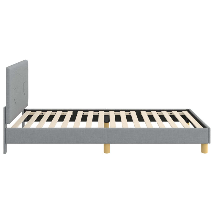 Børnesengestel med hovedgærde Lysegrå 90 x 200 cm Stof