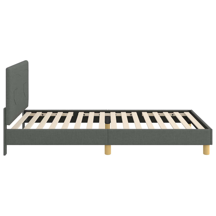 Børnesengestel med hovedgærde Mørkegrå 90 x 200 cm Stof