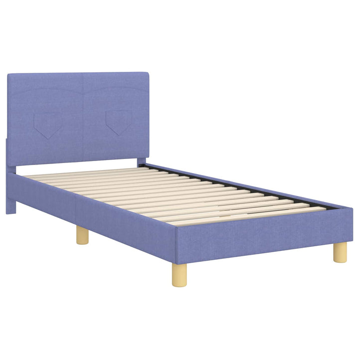 Børnesengestel med hovedgærde Jeans blå 90 x 200 cm Stof