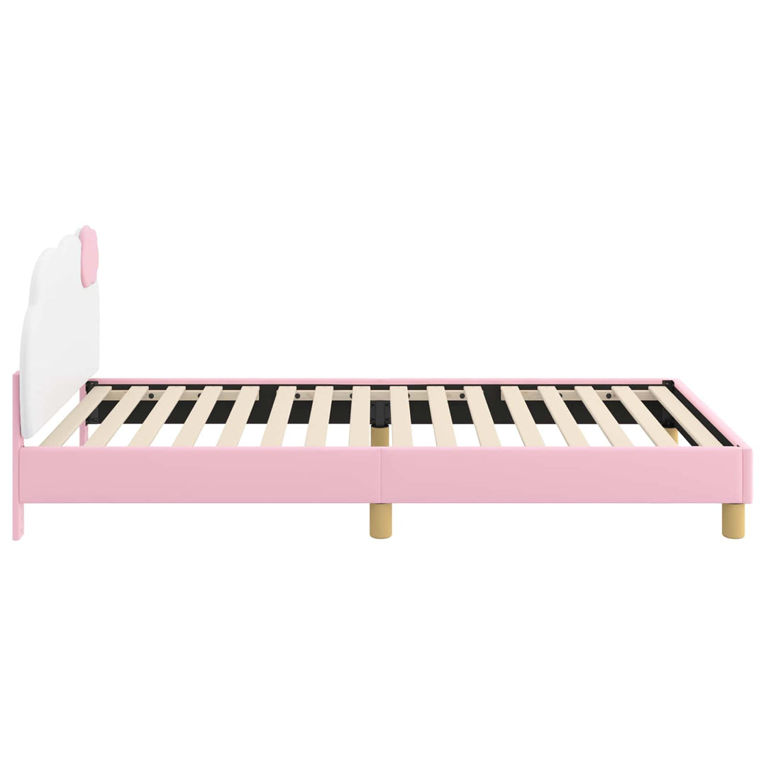 Børnesengestel med hovedgærde Lyserød 90 x 190 cm PU