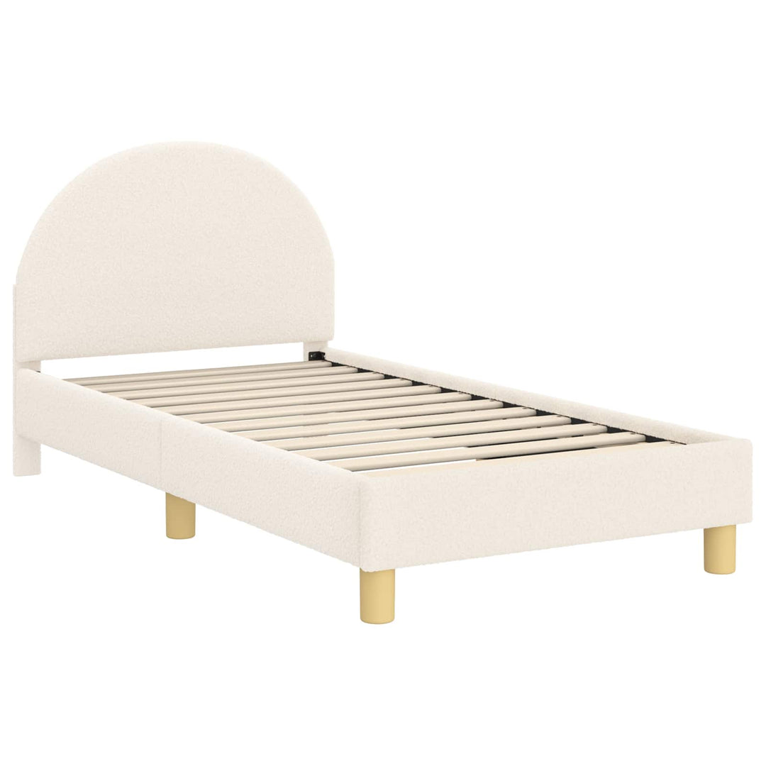 Børnesengestel med hovedgærde Cremefarvet 80 x 160 cm Bouclé