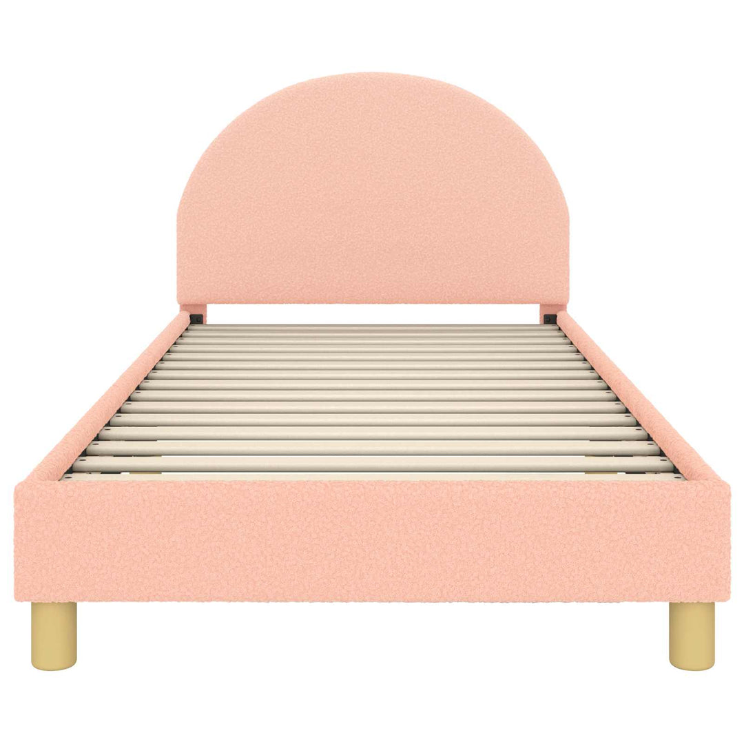 Børnesengestel med hovedgærde Lyserød 80 x 200 cm Bouclé