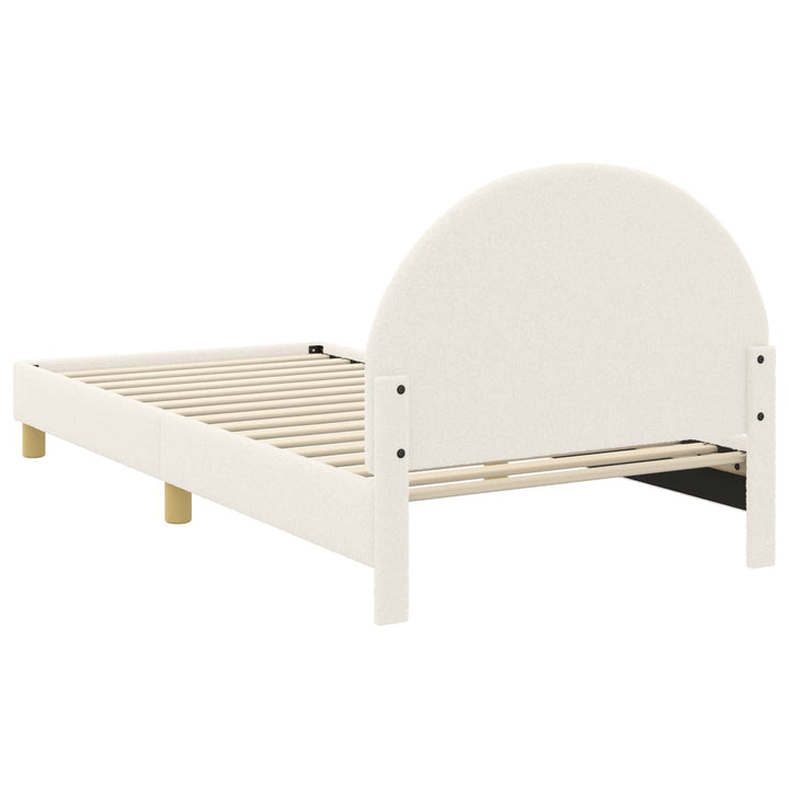 Børnesengestel med hovedgærde Cremefarvet 90 x 200 cm Bouclé