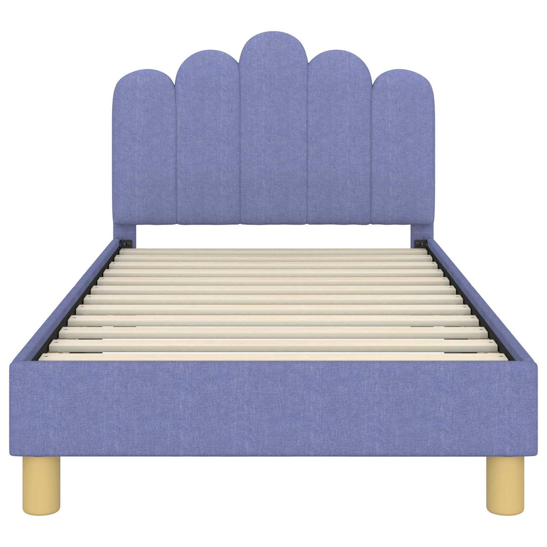 Børnesengestel med hovedgærde Jeans blå 80 x 160 cm Stof
