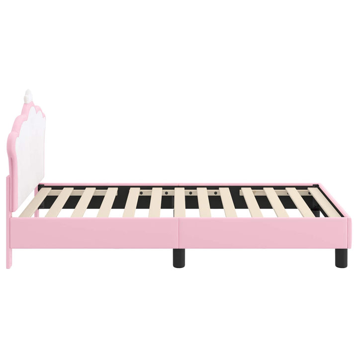 Børnesengestel med hovedgærde Lyserød 80 x 160 cm PU