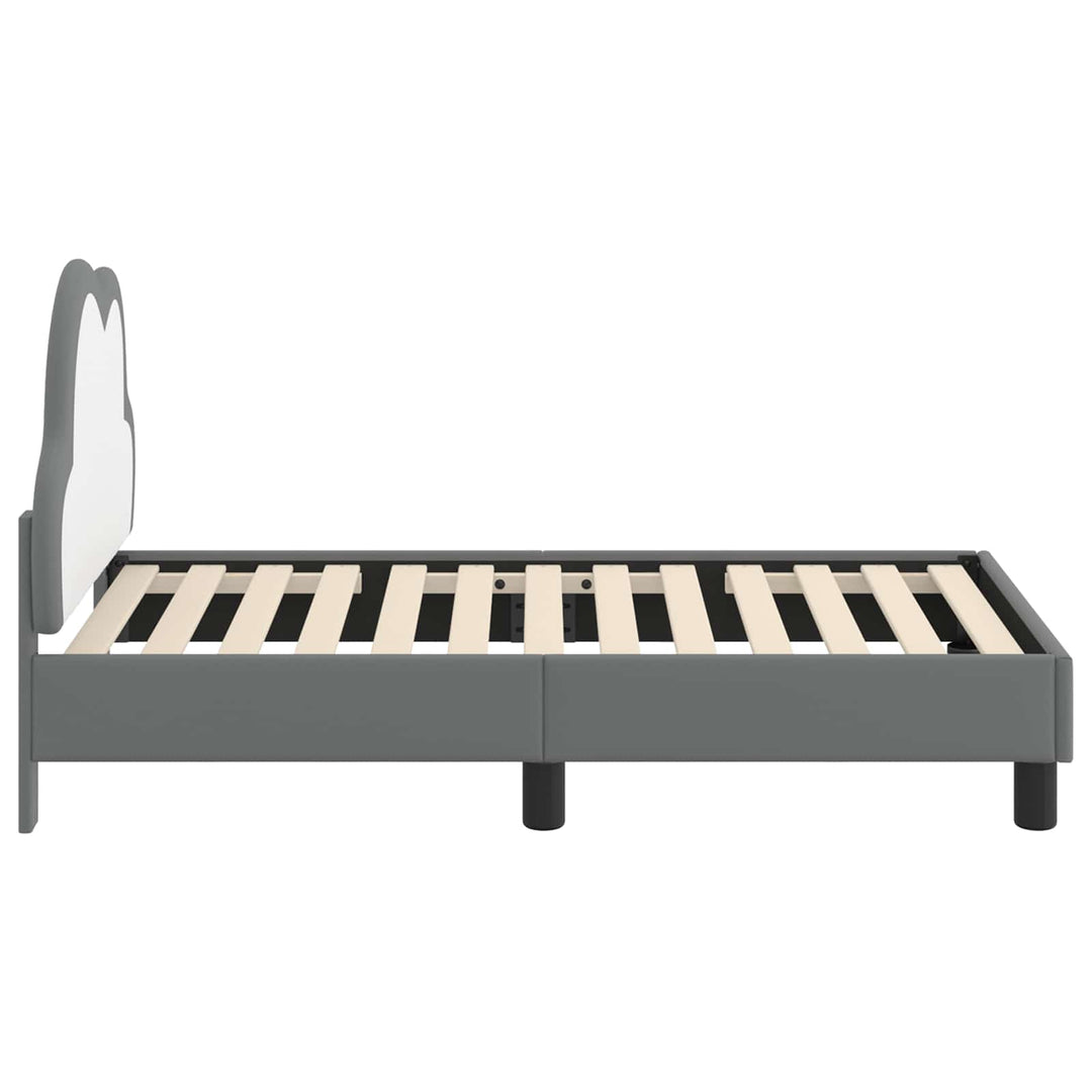 Sengestel til tumling med hovedgærde Lysegrå 70 x 140 cm PU
